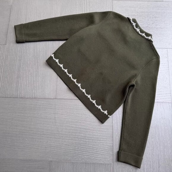 Gilet Betty Sezane x Baziszt Khaki Ecru Embroidery - Picture 9 of 10